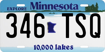 MN license plate 346TSQ
