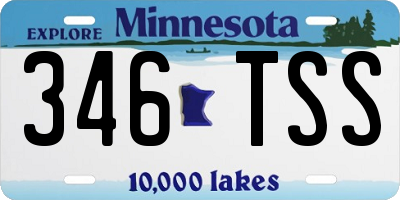MN license plate 346TSS