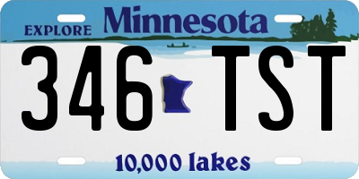 MN license plate 346TST