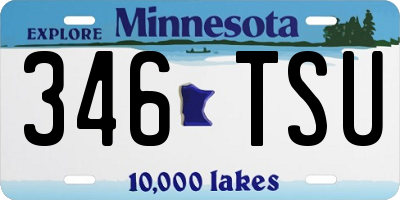 MN license plate 346TSU