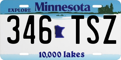 MN license plate 346TSZ