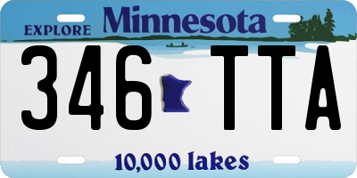 MN license plate 346TTA