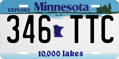 MN license plate 346TTC