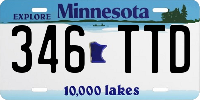 MN license plate 346TTD