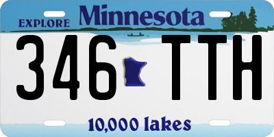 MN license plate 346TTH