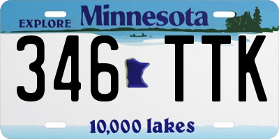 MN license plate 346TTK