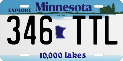 MN license plate 346TTL