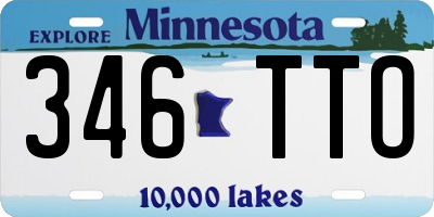 MN license plate 346TTO