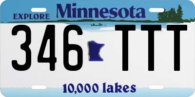 MN license plate 346TTT