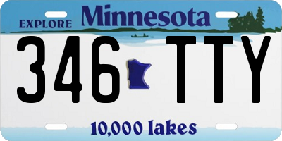 MN license plate 346TTY