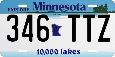 MN license plate 346TTZ