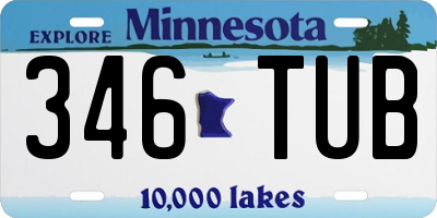 MN license plate 346TUB