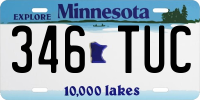 MN license plate 346TUC