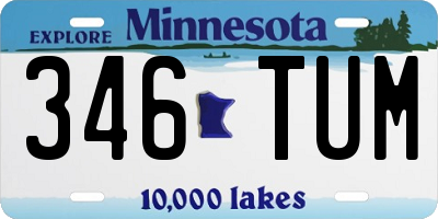 MN license plate 346TUM