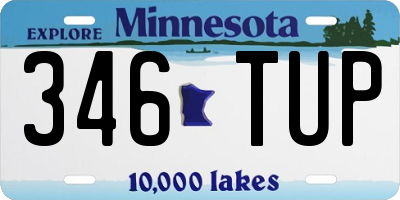MN license plate 346TUP