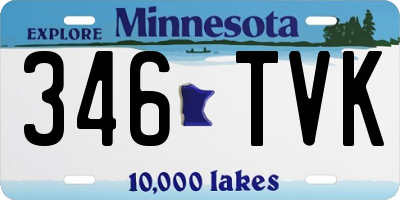 MN license plate 346TVK