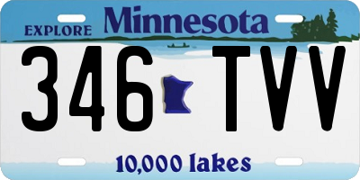 MN license plate 346TVV