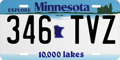 MN license plate 346TVZ