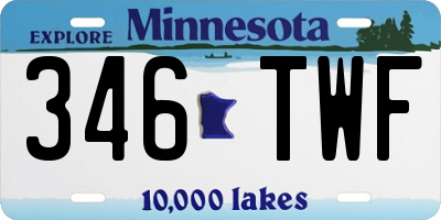 MN license plate 346TWF