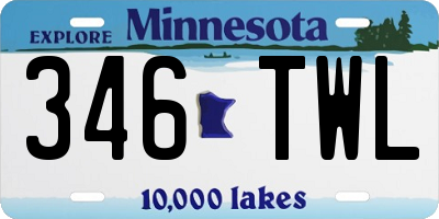 MN license plate 346TWL