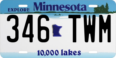 MN license plate 346TWM