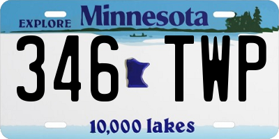 MN license plate 346TWP