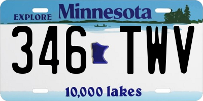 MN license plate 346TWV