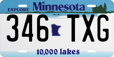 MN license plate 346TXG