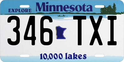 MN license plate 346TXI