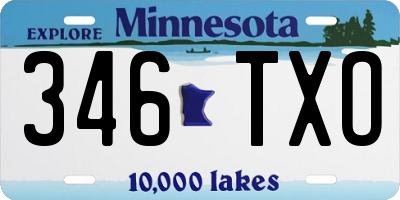 MN license plate 346TXO