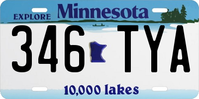 MN license plate 346TYA