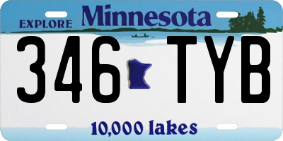 MN license plate 346TYB