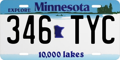 MN license plate 346TYC
