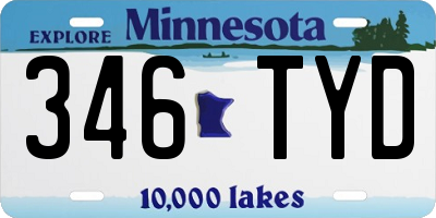 MN license plate 346TYD
