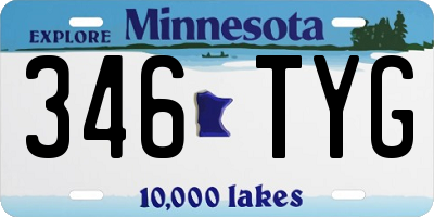 MN license plate 346TYG