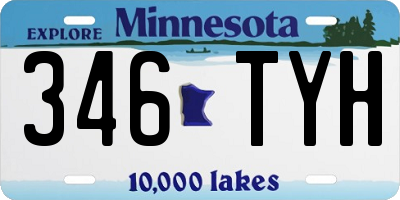 MN license plate 346TYH