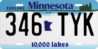 MN license plate 346TYK