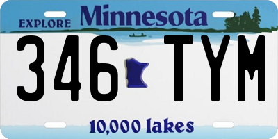 MN license plate 346TYM