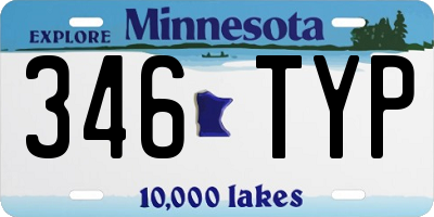 MN license plate 346TYP