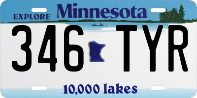 MN license plate 346TYR