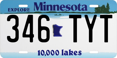 MN license plate 346TYT