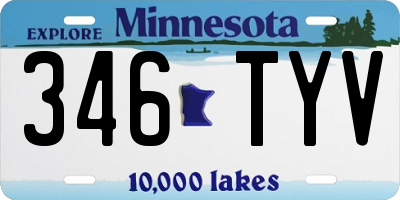 MN license plate 346TYV