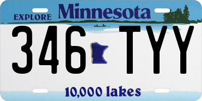 MN license plate 346TYY