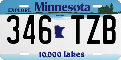 MN license plate 346TZB