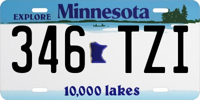 MN license plate 346TZI