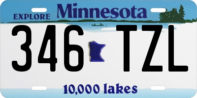 MN license plate 346TZL