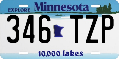 MN license plate 346TZP