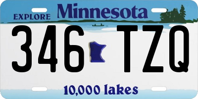 MN license plate 346TZQ