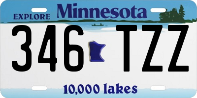 MN license plate 346TZZ