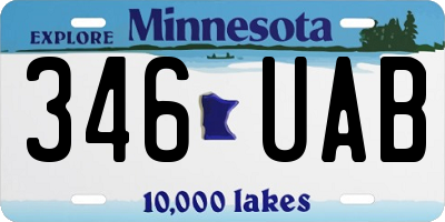 MN license plate 346UAB